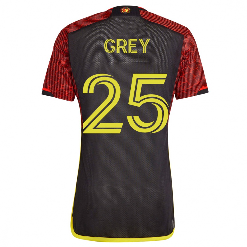 Kids Football Mireya Grey #25 Orange Away Jersey 2023/24 T-Shirt
