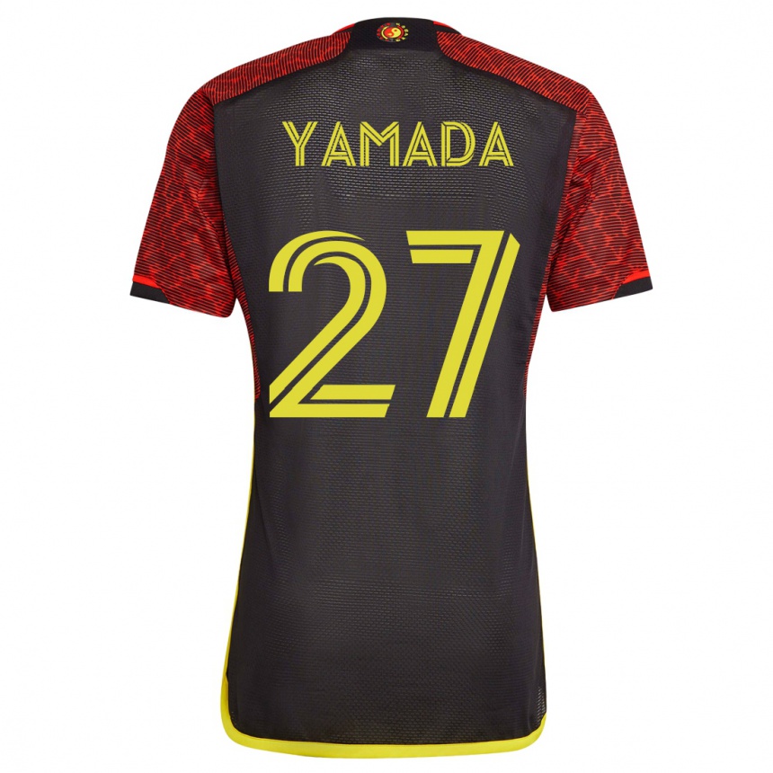 Kids Football Hikari Yamada #27 Orange Away Jersey 2023/24 T-Shirt