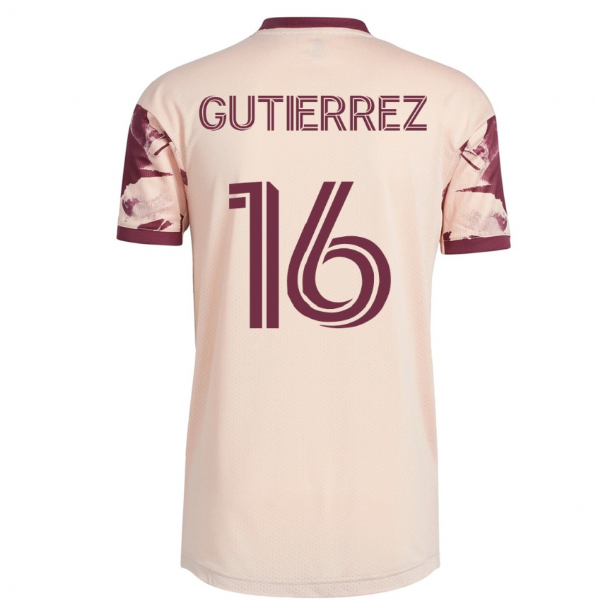Kids Football Diego Gutiérrez #16 Off-White Away Jersey 2023/24 T-Shirt