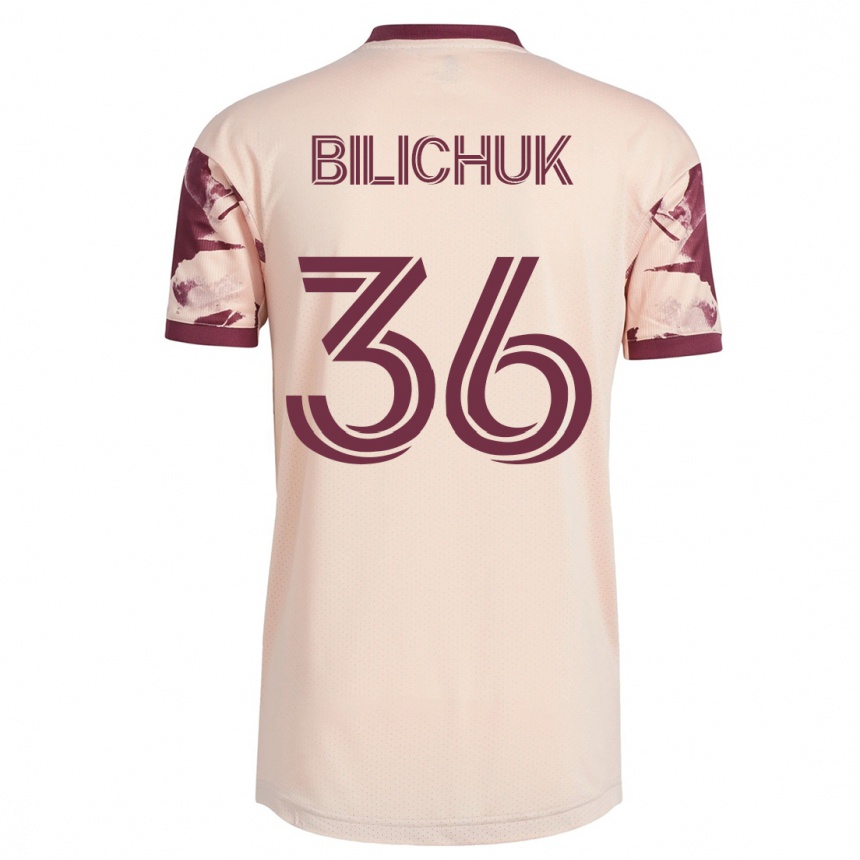 Kids Football Ryan Bilichuk #36 Off-White Away Jersey 2023/24 T-Shirt