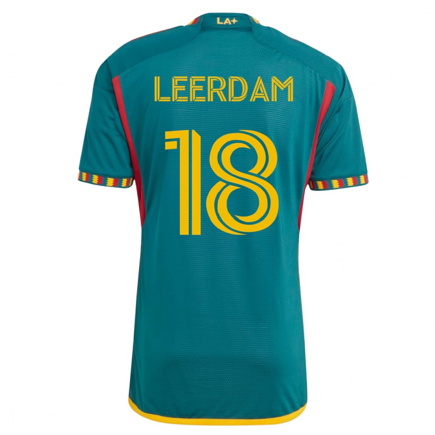 Kids Football Kelvin Leerdam #18 Green Away Jersey 2023/24 T-Shirt