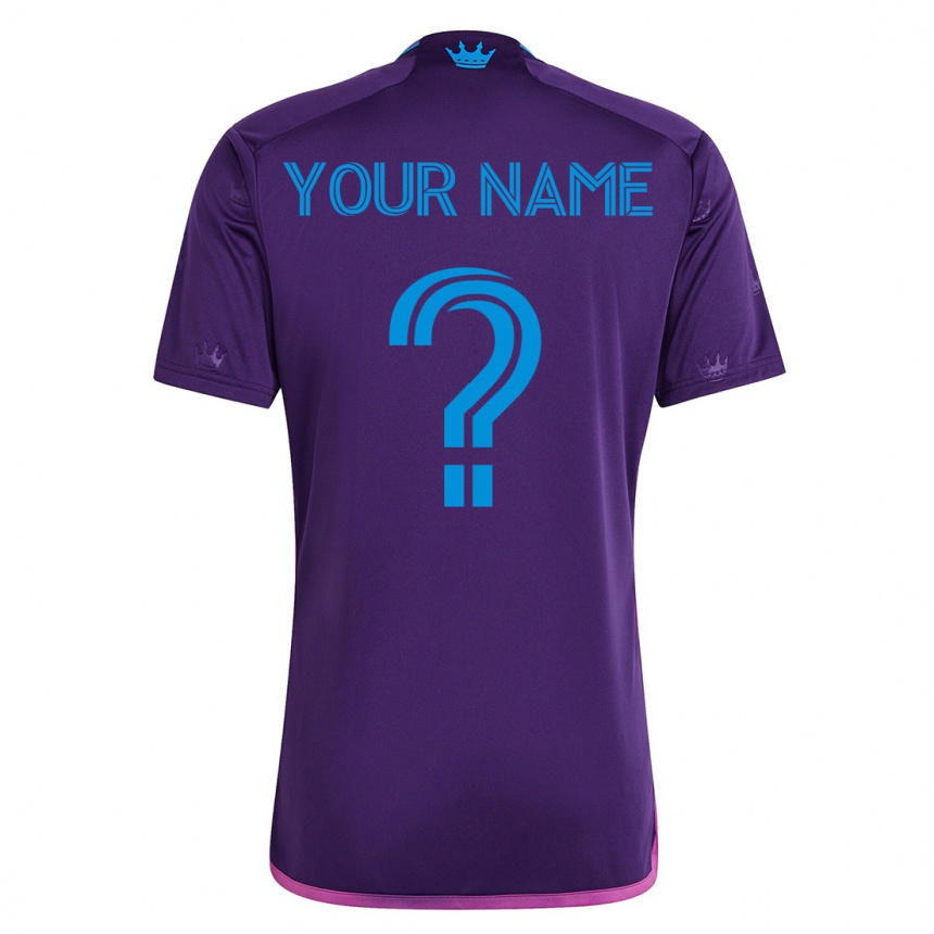 Kids Football Your Name #0 Violet Away Jersey 2023/24 T-Shirt
