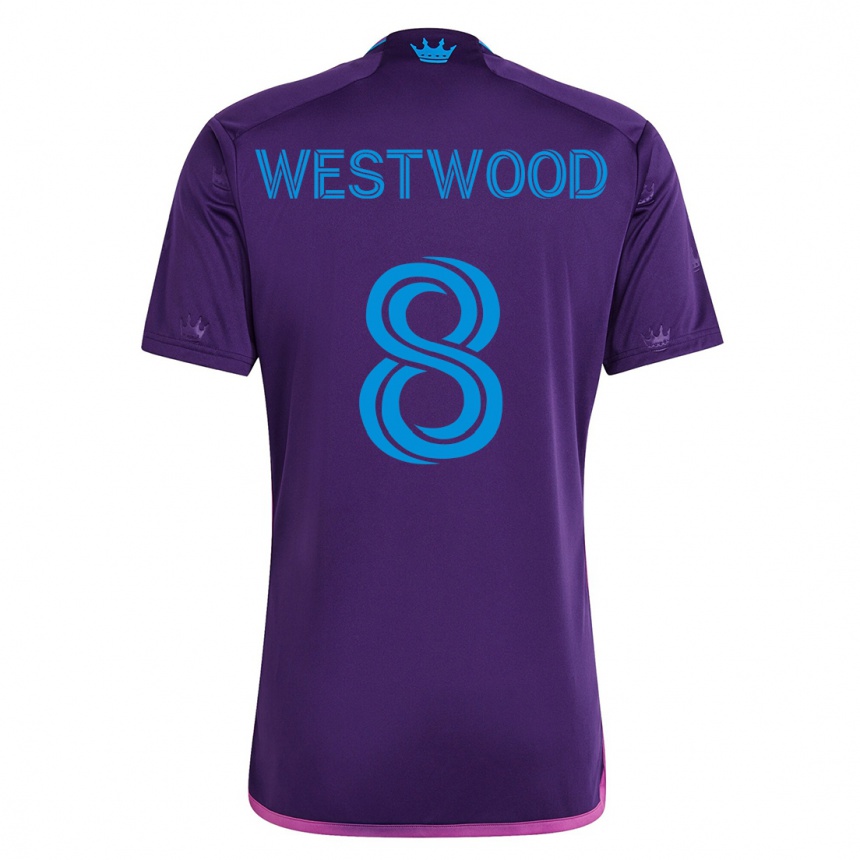 Kids Football Ashley Westwood #8 Violet Away Jersey 2023/24 T-Shirt