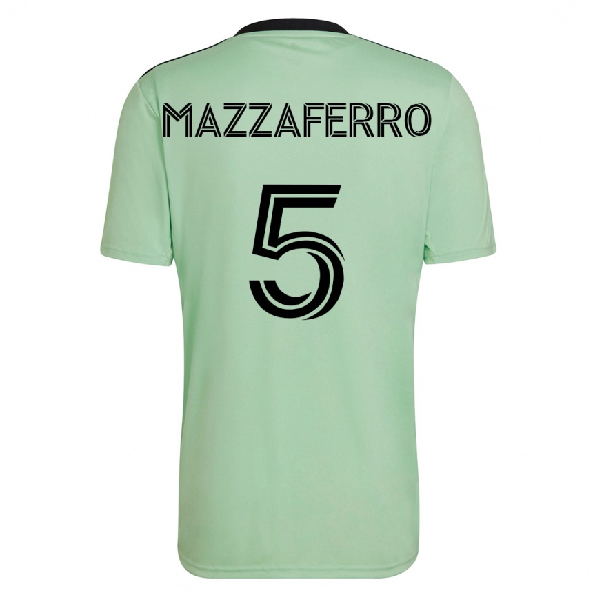 Kids Football Salvatore Mazzaferro #5 Light Green Away Jersey 2023/24 T-Shirt