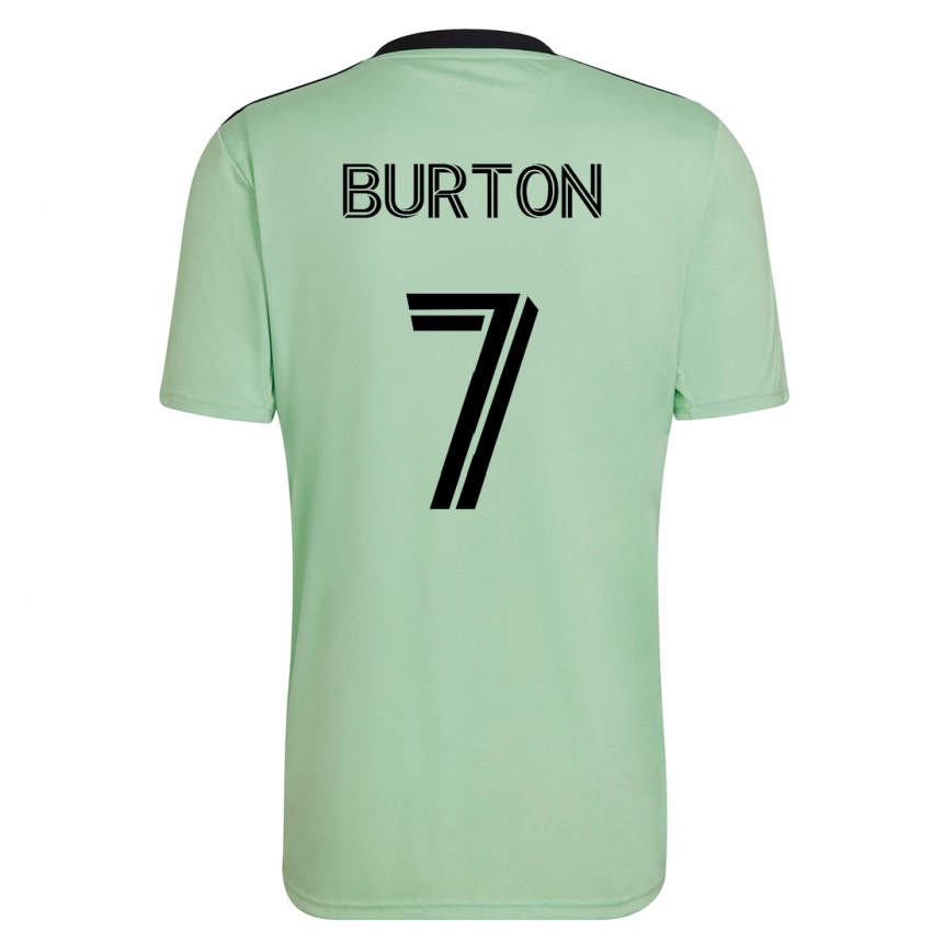 Kids Football Micah Burton #7 Light Green Away Jersey 2023/24 T-Shirt