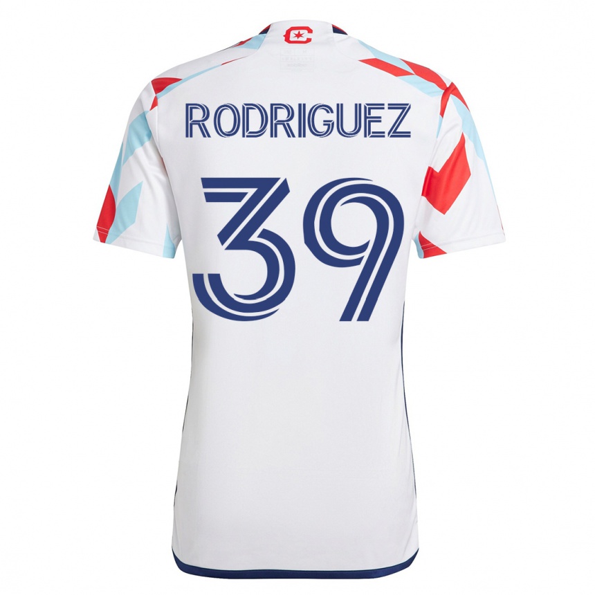 Kids Football Allan Rodriguez #39 White Blue Away Jersey 2023/24 T-Shirt