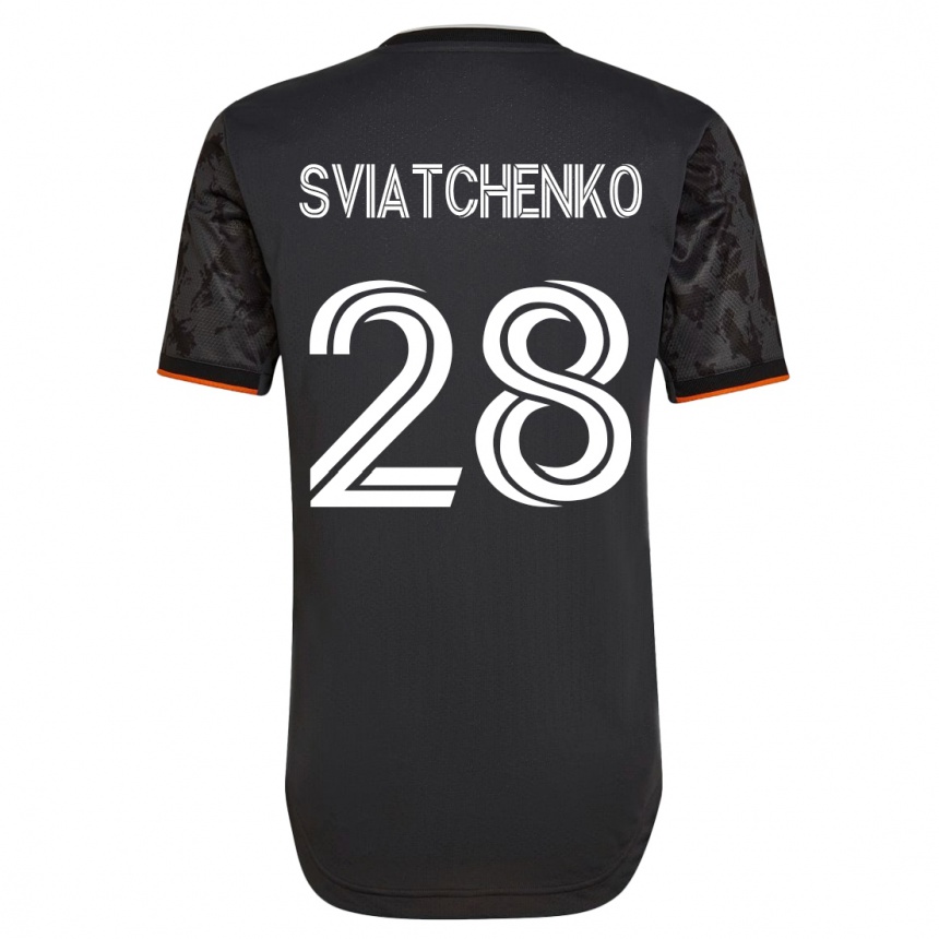 Kids Football Erik Sviatchenko #28 Black Away Jersey 2023/24 T-Shirt