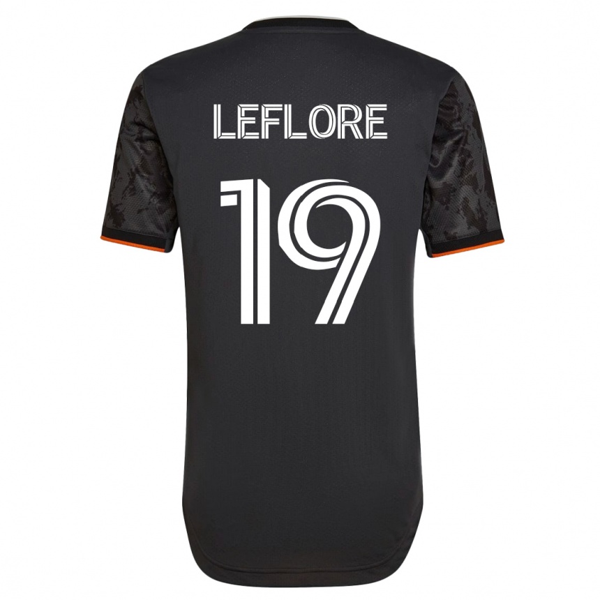 Kids Football Isaiah Leflore #19 Black Away Jersey 2023/24 T-Shirt