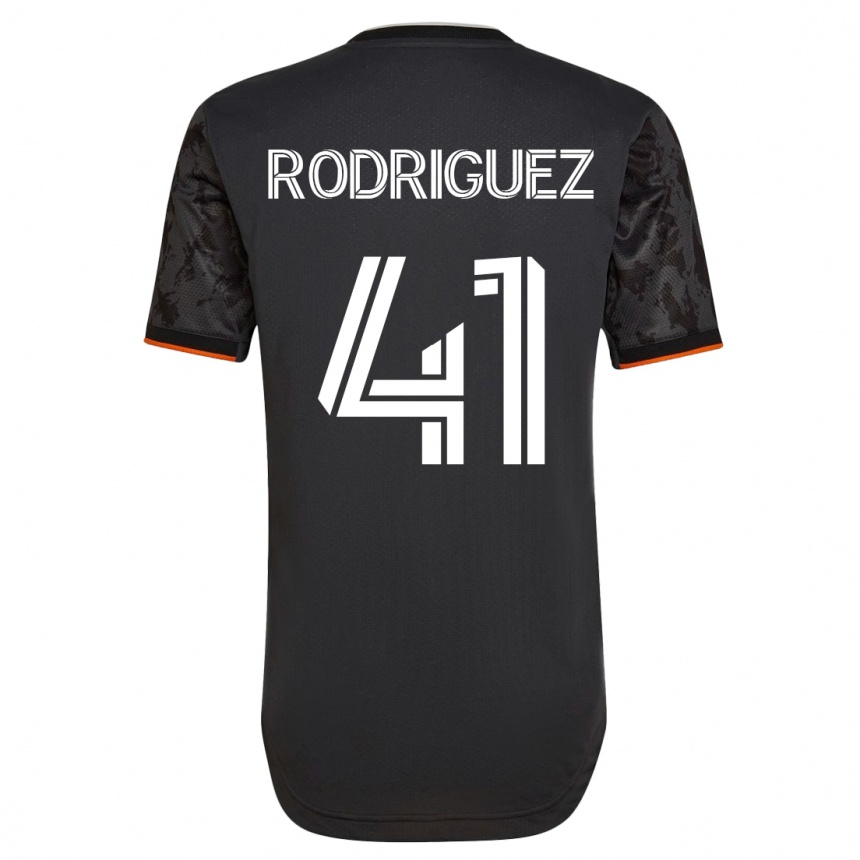 Kids Football Sebastian Rodriguez #41 Black Away Jersey 2023/24 T-Shirt