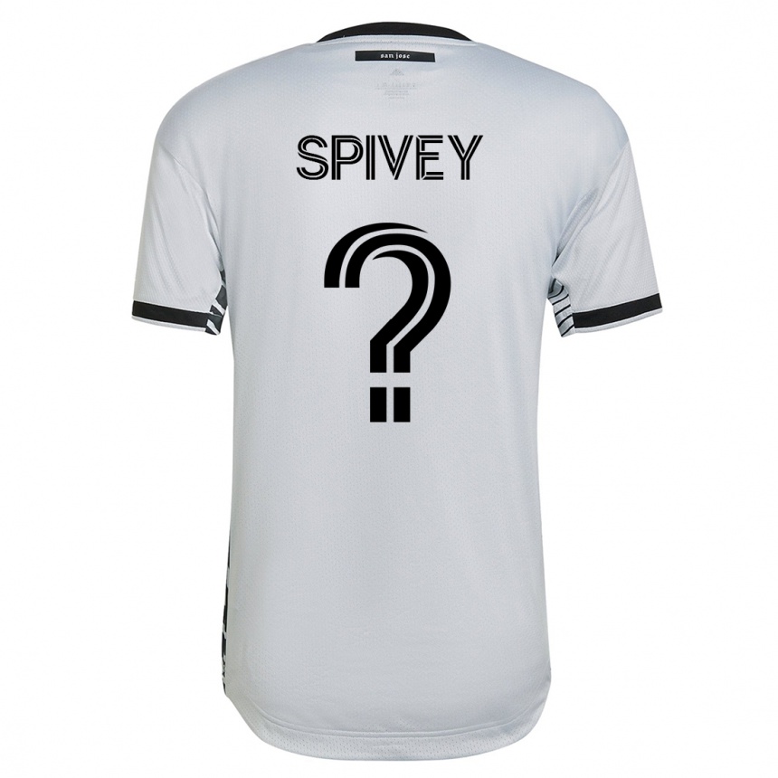 Kids Football Kaedren Spivey #0 White Away Jersey 2023/24 T-Shirt