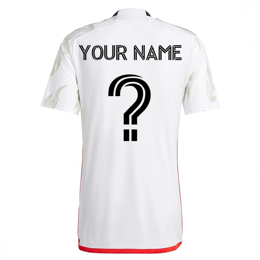 Kids Football Your Name #0 White Away Jersey 2023/24 T-Shirt