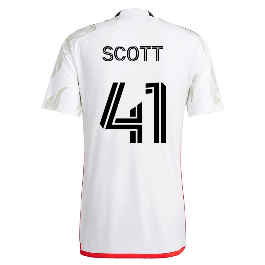 Kids Football Tarik Scott #41 White Away Jersey 2023/24 T-Shirt
