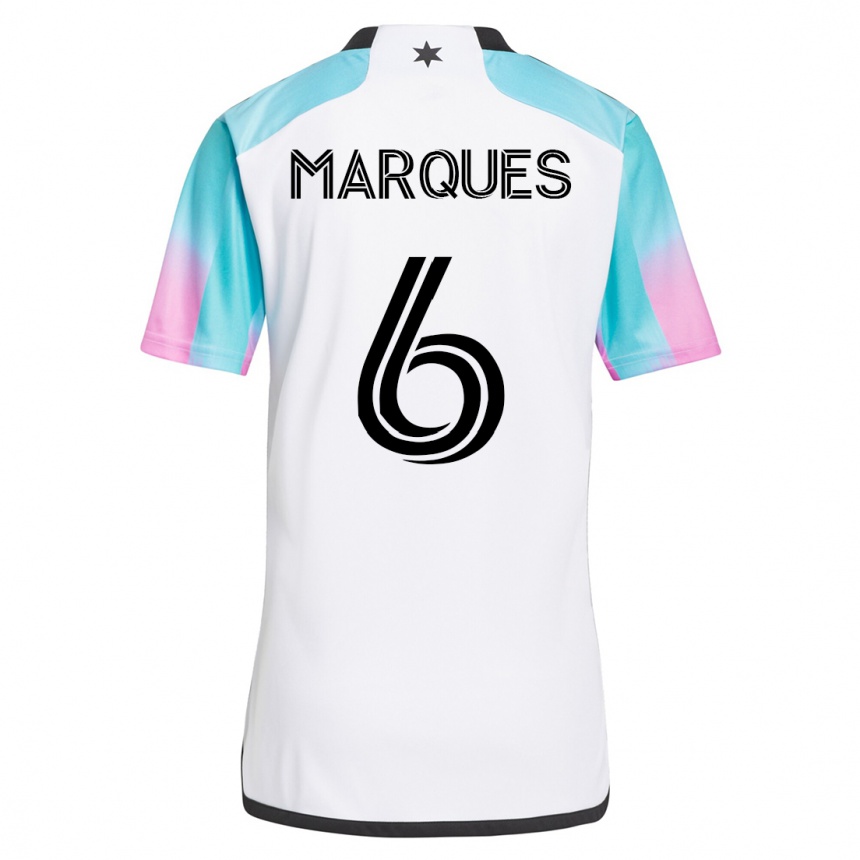 Kids Football Mikael Marqués #6 White Away Jersey 2023/24 T-Shirt