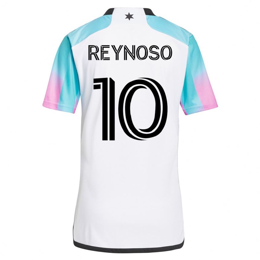 Kids Football Emanuel Reynoso #10 White Away Jersey 2023/24 T-Shirt