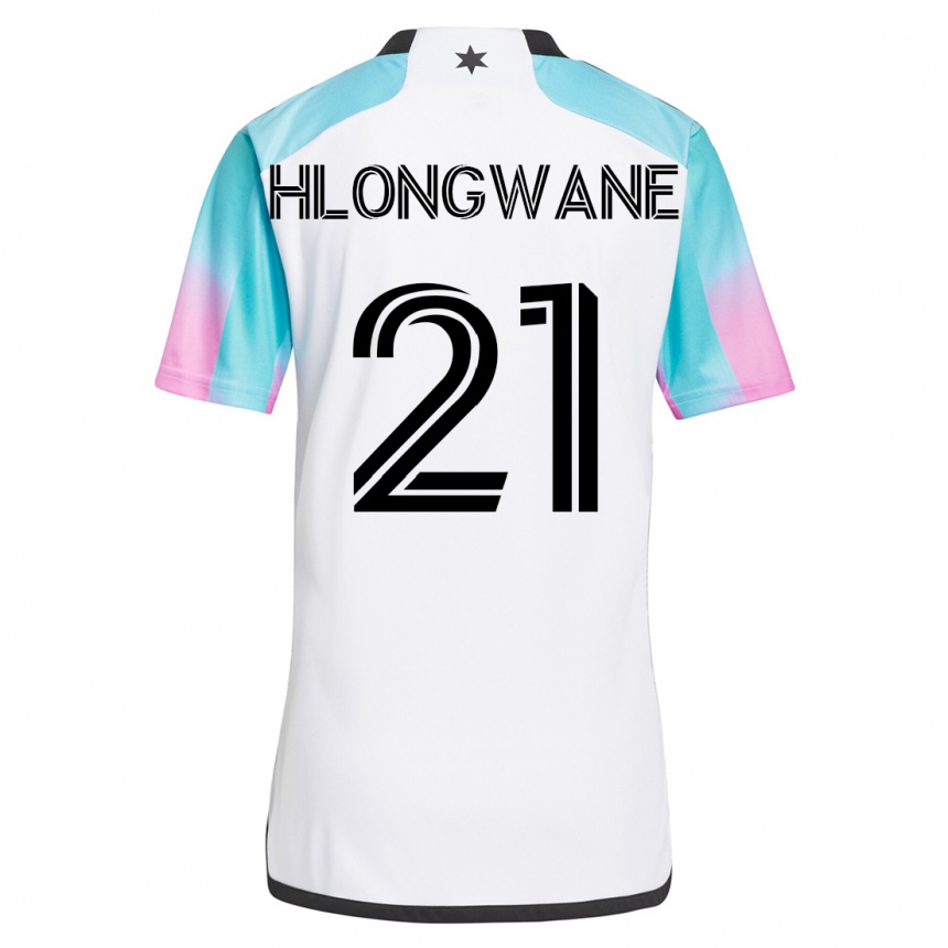 Kids Football Bongokuhle Hlongwane #21 White Away Jersey 2023/24 T-Shirt