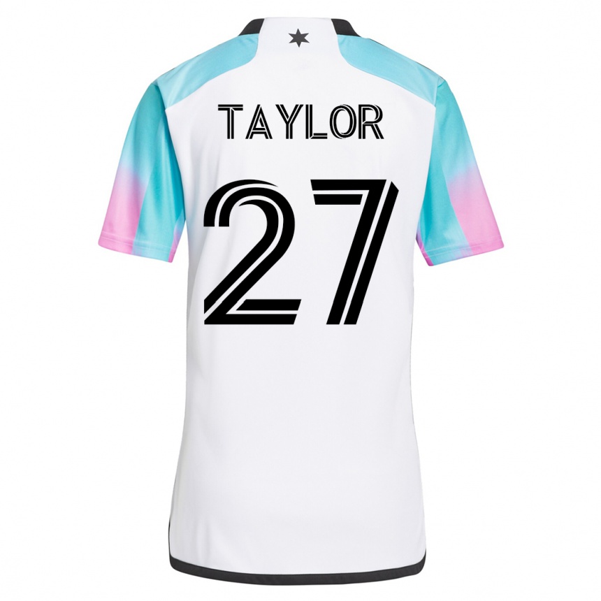 Kids Football D.j. Taylor #27 White Away Jersey 2023/24 T-Shirt