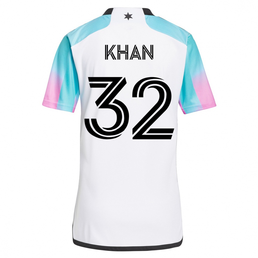 Kids Football Molik Khan #32 White Away Jersey 2023/24 T-Shirt
