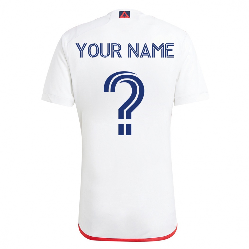 Kids Football Your Name #0 White Red Away Jersey 2023/24 T-Shirt