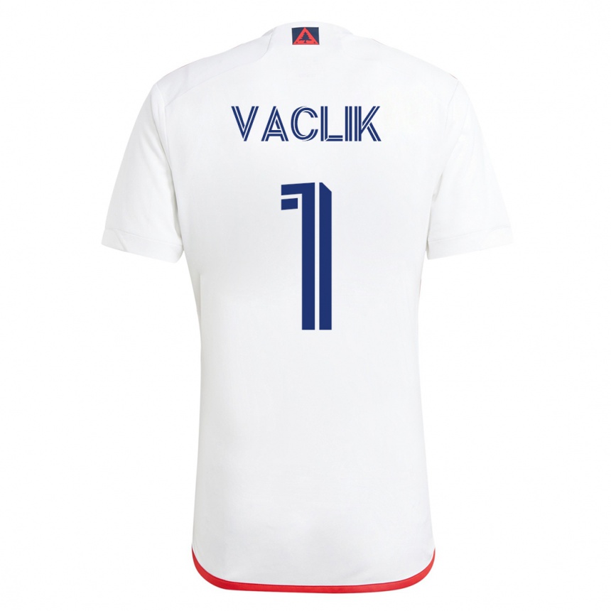 Kids Football Tomas Vaclik #1 White Red Away Jersey 2023/24 T-Shirt