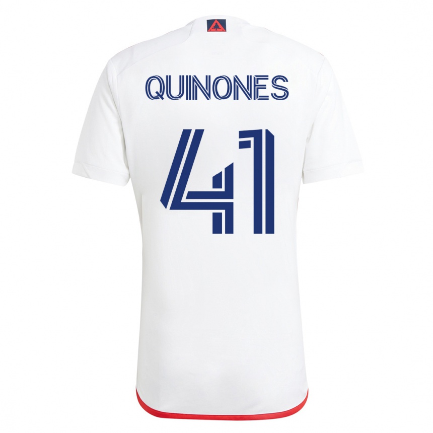Kids Football Colby Quiñónes #41 White Red Away Jersey 2023/24 T-Shirt