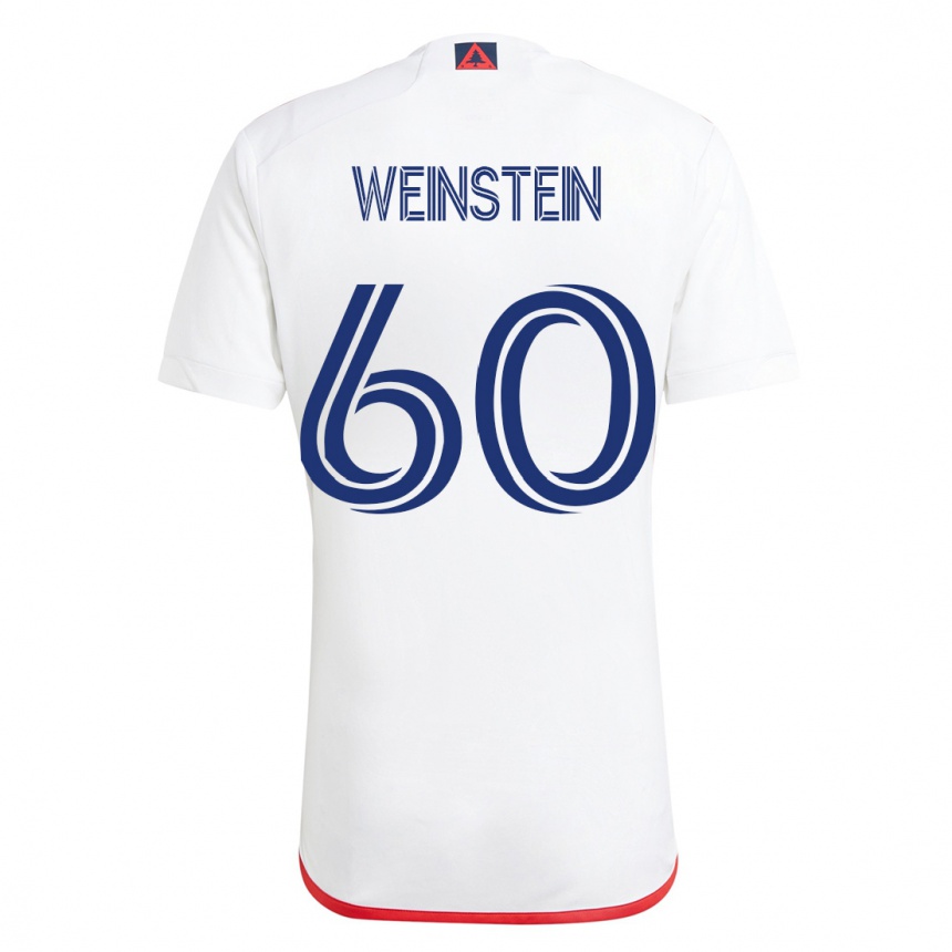 Kids Football Max Weinstein #60 White Red Away Jersey 2023/24 T-Shirt