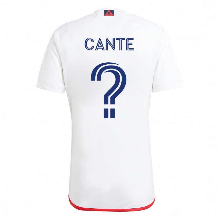 Kids Football Jonathan Cante #0 White Red Away Jersey 2023/24 T-Shirt
