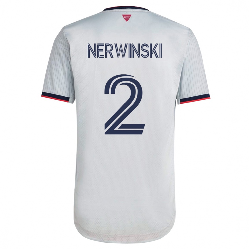 Kids Football Jake Nerwinski #2 White Away Jersey 2023/24 T-Shirt