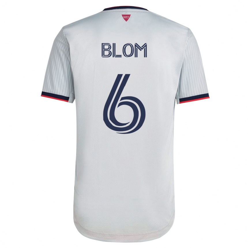 Kids Football Njabulo Blom #6 White Away Jersey 2023/24 T-Shirt