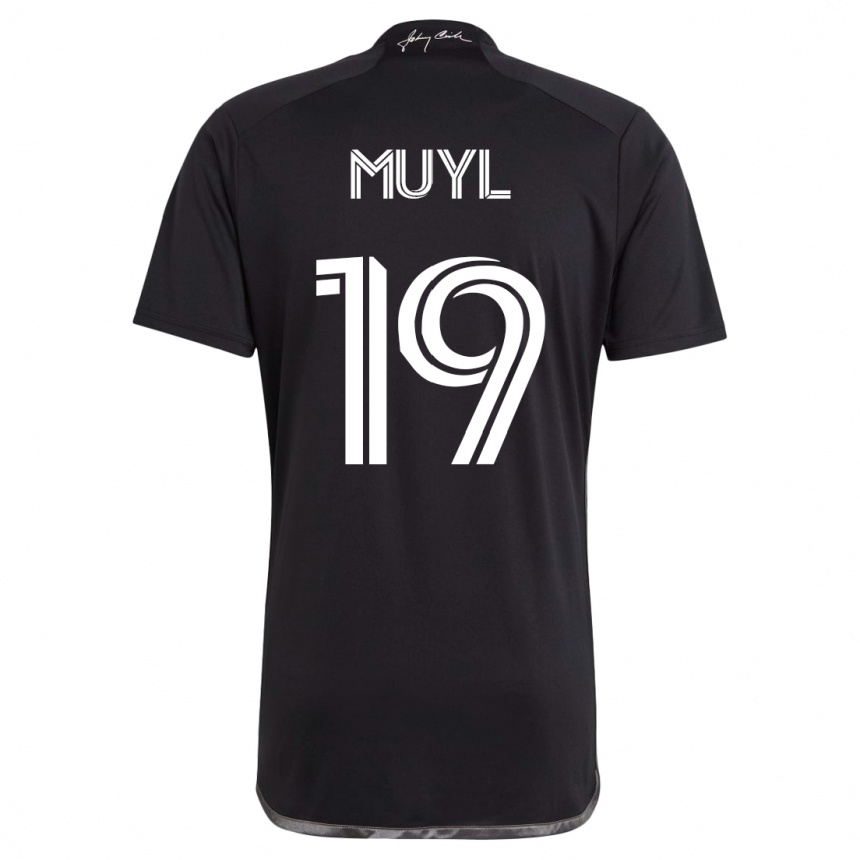 Kids Football Alex Muyl #19 Black Away Jersey 2023/24 T-Shirt