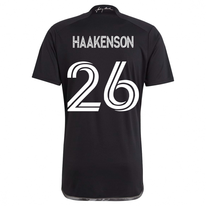 Kids Football Luke Haakenson #26 Black Away Jersey 2023/24 T-Shirt