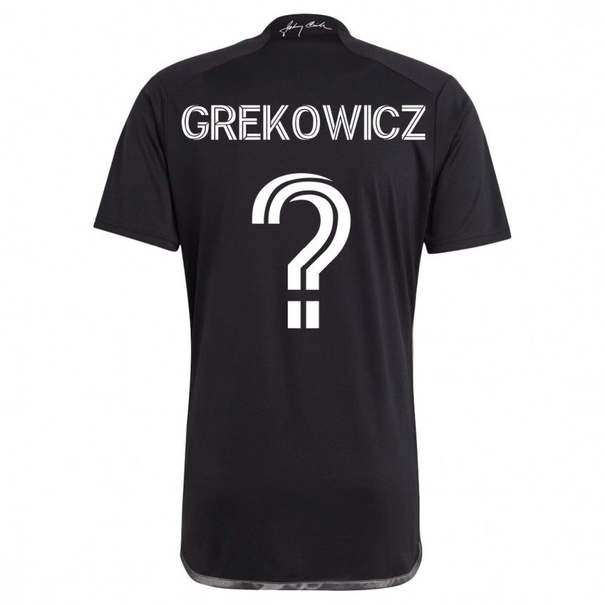 Kids Football Jacob Grekowicz #0 Black Away Jersey 2023/24 T-Shirt