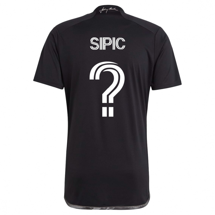 Kids Football Adem Sipić #0 Black Away Jersey 2023/24 T-Shirt