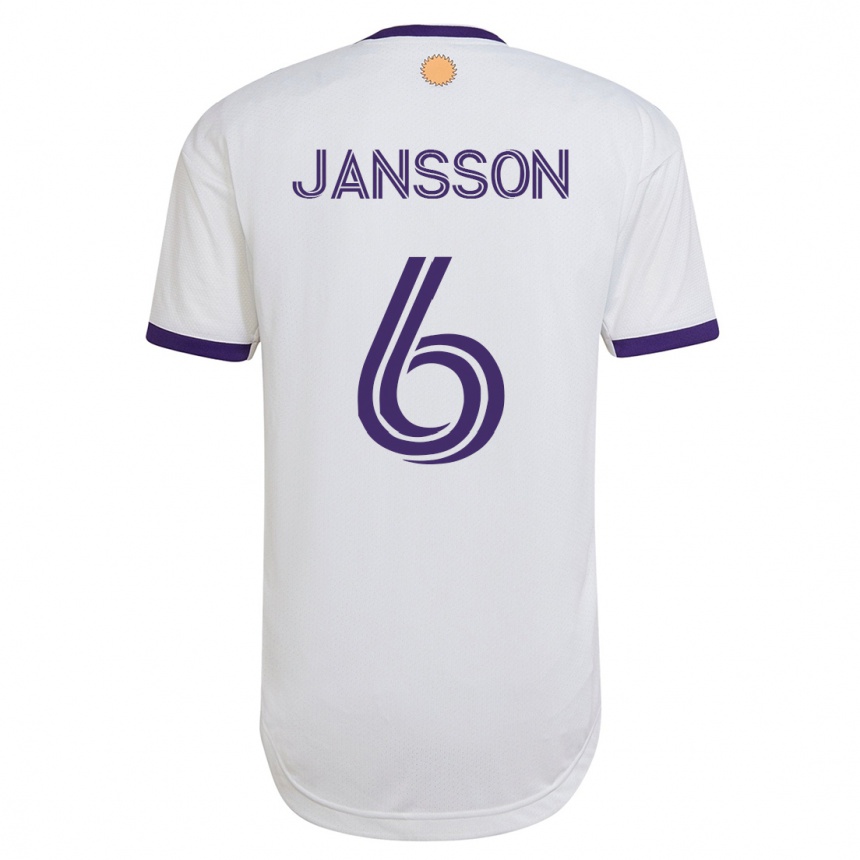 Kids Football Robin Jansson #6 White Away Jersey 2023/24 T-Shirt