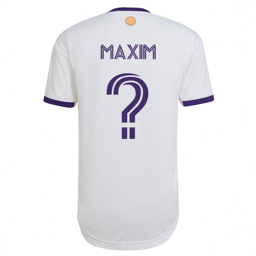 Kids Football Luca Maxim #0 White Away Jersey 2023/24 T-Shirt