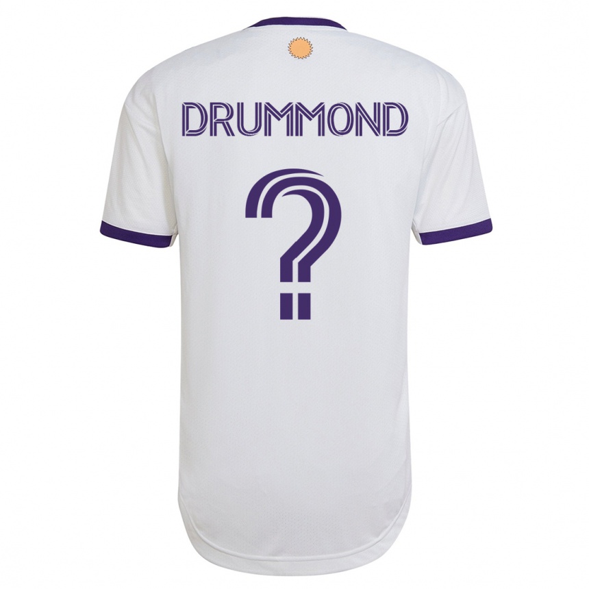 Kids Football Owen Drummond #0 White Away Jersey 2023/24 T-Shirt