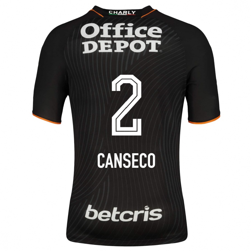 Kids Football Fernanda Canseco #2 Black Away Jersey 2023/24 T-Shirt