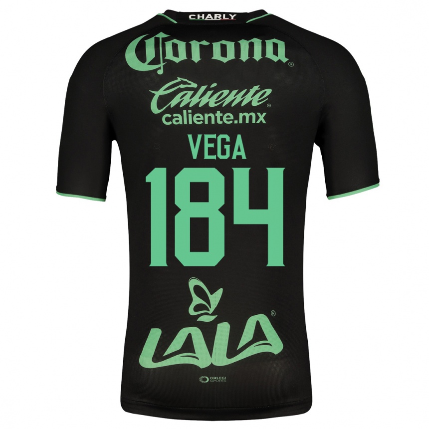Kids Football Luis Vega #184 Black Away Jersey 2023/24 T-Shirt