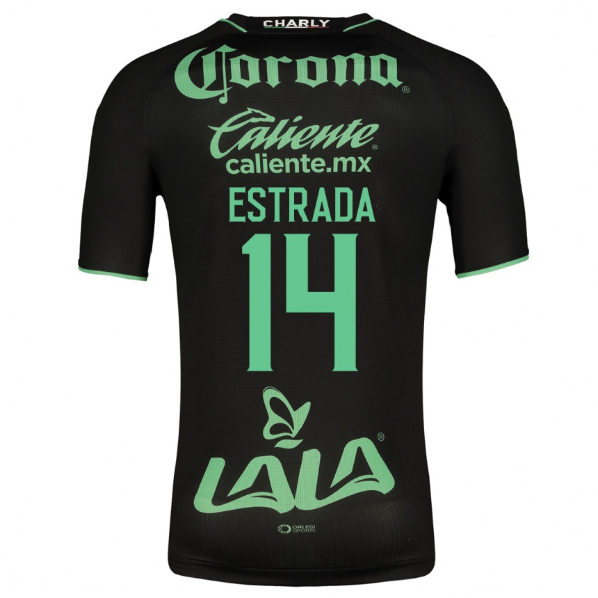 Kids Football Katia Estrada #14 Black Away Jersey 2023/24 T-Shirt