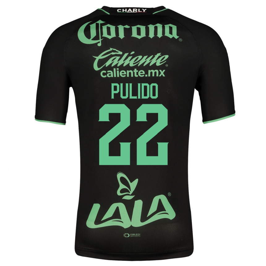 Kids Football Sheila Pulido #22 Black Away Jersey 2023/24 T-Shirt