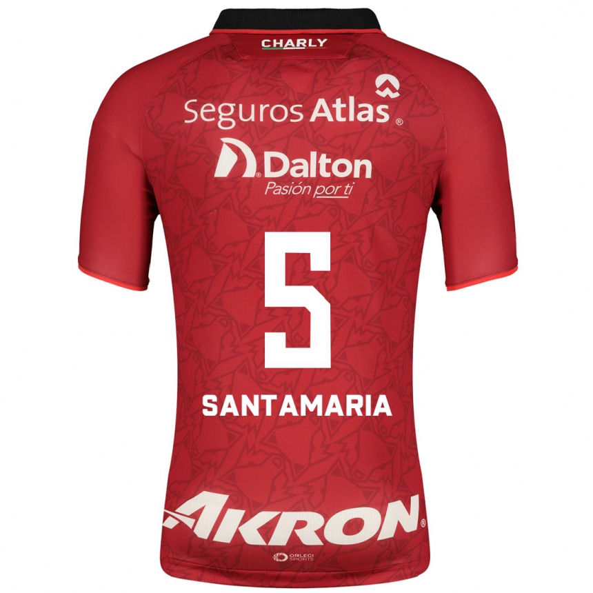 Kids Football Anderson Santamaría #5 Red Away Jersey 2023/24 T-Shirt