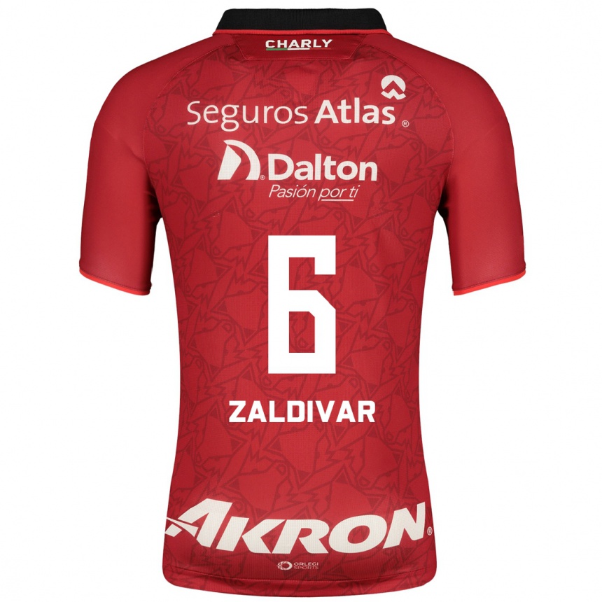 Kids Football Édgar Zaldívar #6 Red Away Jersey 2023/24 T-Shirt