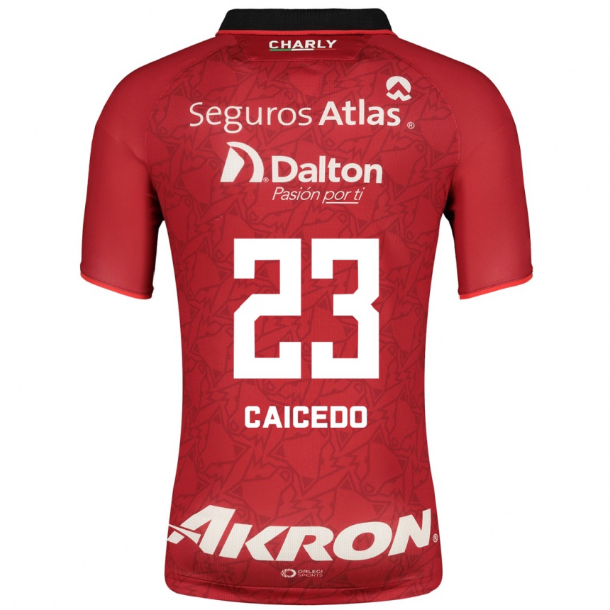 Kids Football Jordy Caicedo #23 Red Away Jersey 2023/24 T-Shirt