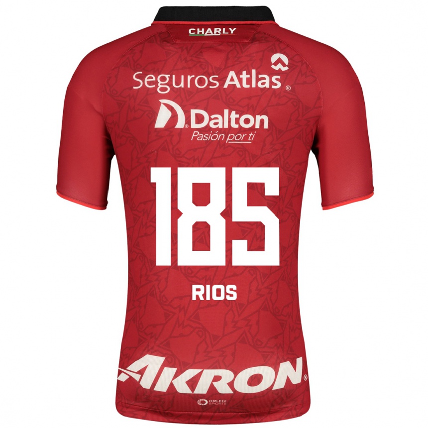 Kids Football Víctor Ríos #185 Red Away Jersey 2023/24 T-Shirt