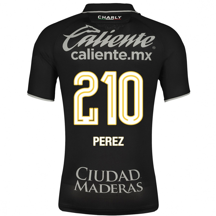 Kids Football Arez Pérez #210 Black Away Jersey 2023/24 T-Shirt