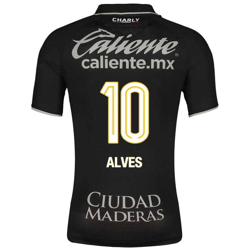 Kids Football Maria Alves #10 Black Away Jersey 2023/24 T-Shirt