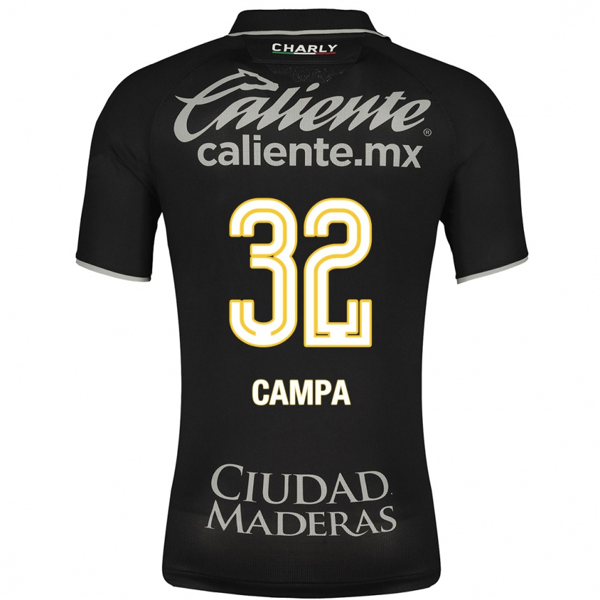 Kids Football Ana Campa #32 Black Away Jersey 2023/24 T-Shirt