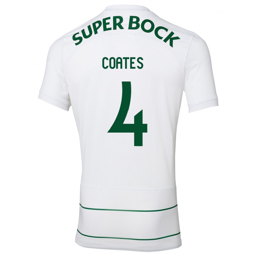 Kids Football Sebastián Coates #4 White Away Jersey 2023/24 T-Shirt