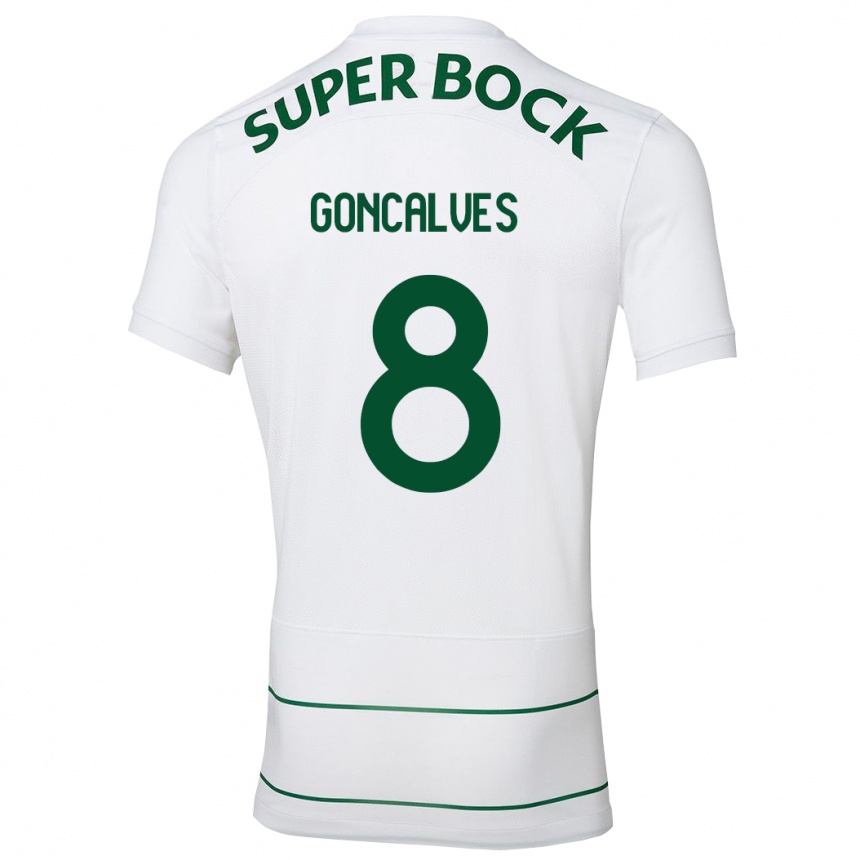 Kids Football Pedro Gonçalves #8 White Away Jersey 2023/24 T-Shirt