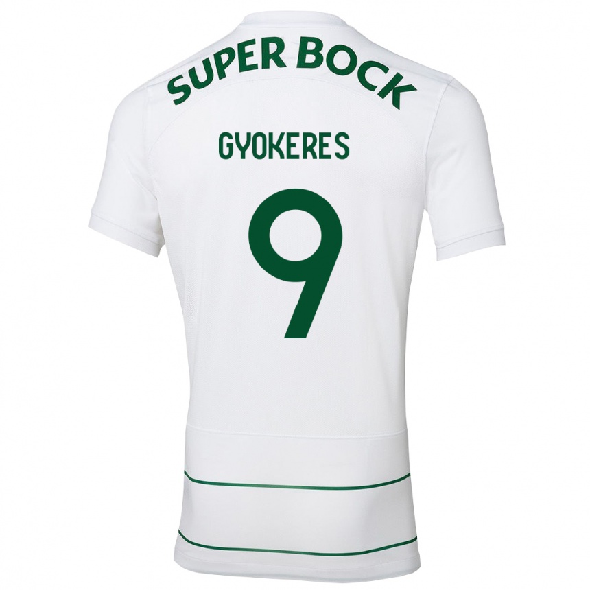 Kids Football Viktor Gyökeres #9 White Away Jersey 2023/24 T-Shirt