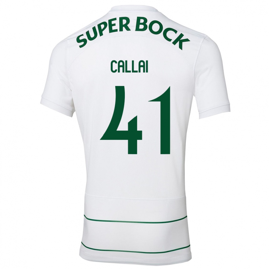 Kids Football Diego Callai #41 White Away Jersey 2023/24 T-Shirt